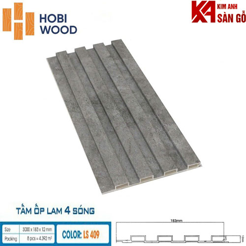Tấm Ốp Tường Lam 4 Sóng Thấp HOBI LS-409